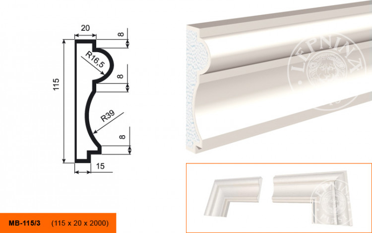 Молдинг Lepninaplast МВ-115/3