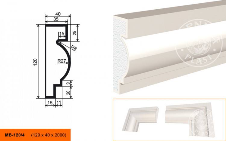 Молдинг Lepninaplast МВ-120/4