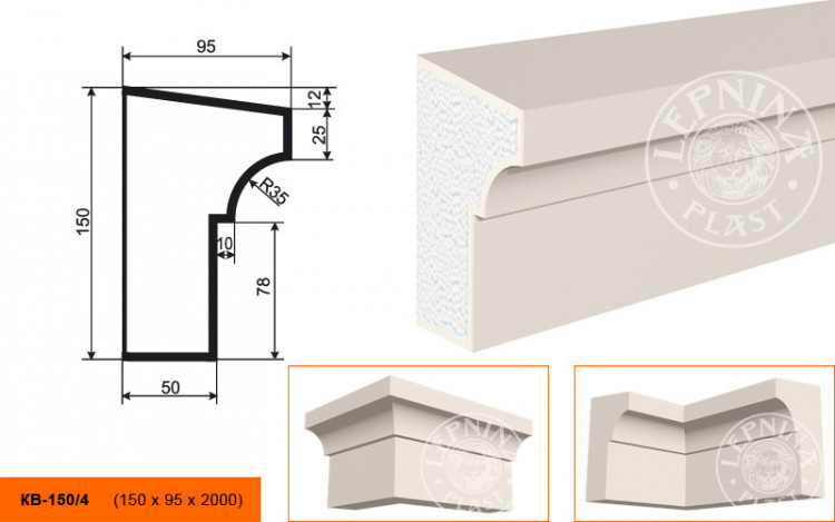 Карниз Lepninaplast КВ-150/4