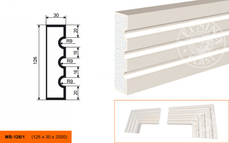 Молдинг Lepninaplast МВ-126/1