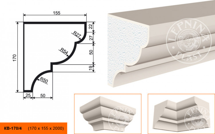 Карниз Lepninaplast КВ-170/4