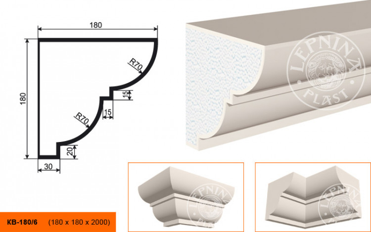Карниз Lepninaplast КВ-180/6