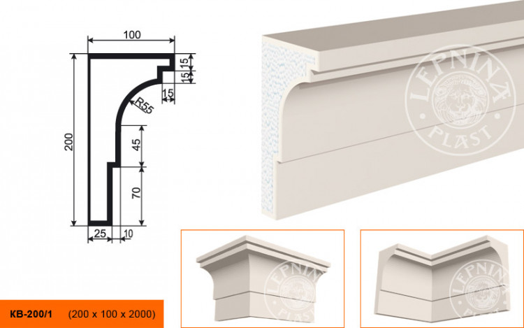 Карниз Lepninaplast КВ-200/1