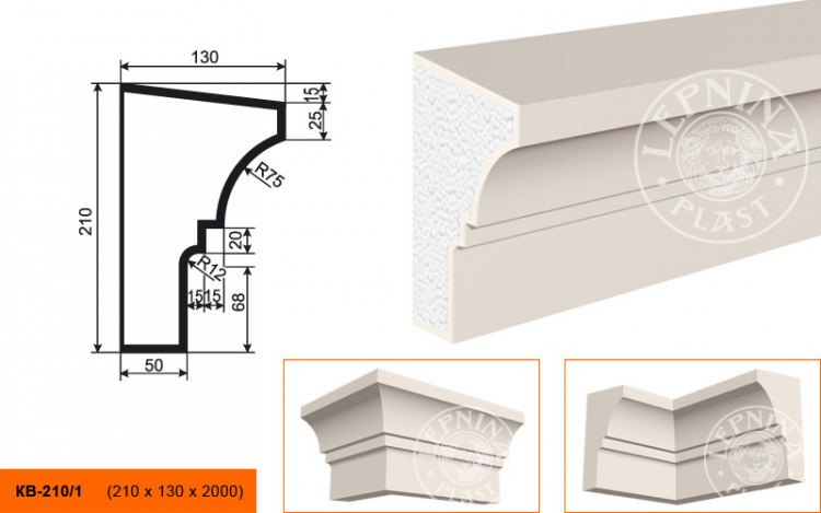 Карниз Lepninaplast КВ-210/1