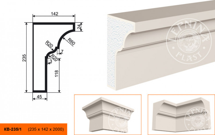 Карниз Lepninaplast КВ-235/1