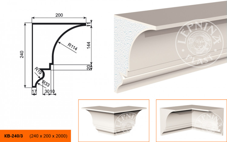 Карниз Lepninaplast КВ-240/3