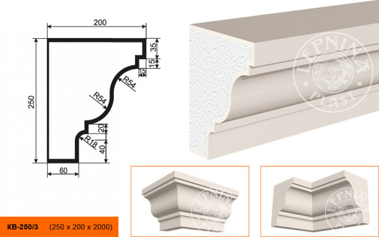 Карниз Lepninaplast КВ-250/3