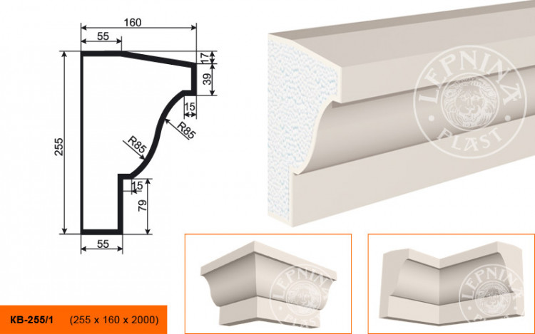 Карниз Lepninaplast КВ-255/1
