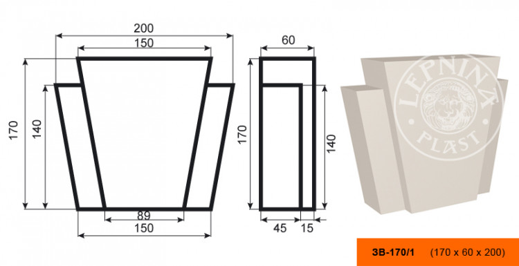 Замковый камень Lepninaplast ЗВ-170/1