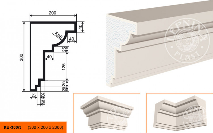 Карниз Lepninaplast КВ-300/3