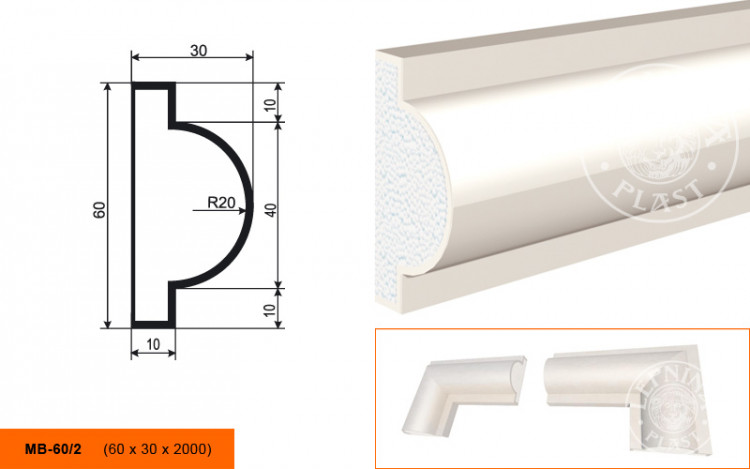 Молдинг Lepninaplast МВ-60/2