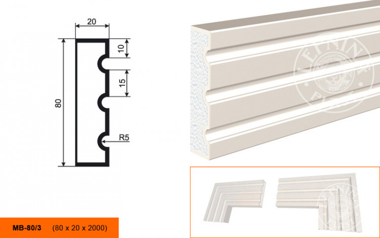 Молдинг Lepninaplast МВ-80/3