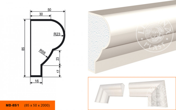 Молдинг Lepninaplast МВ-85/1