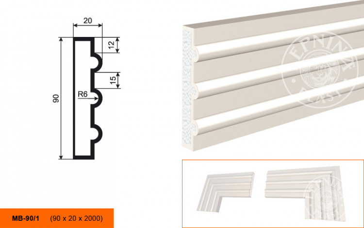 Молдинг Lepninaplast МВ-90/1