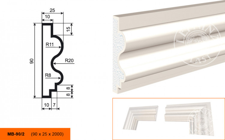 Молдинг Lepninaplast МВ-90/2