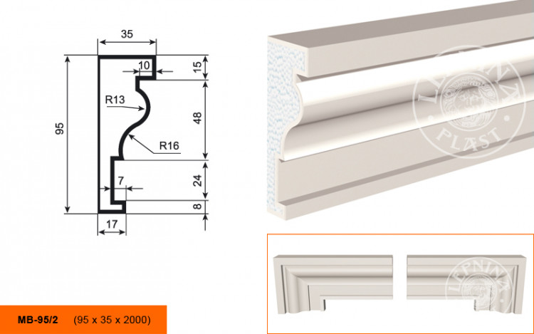 Молдинг Lepninaplast МВ-95/2