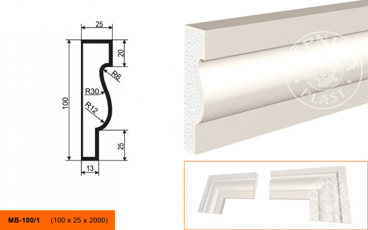 Молдинг Lepninaplast МВ-100/1