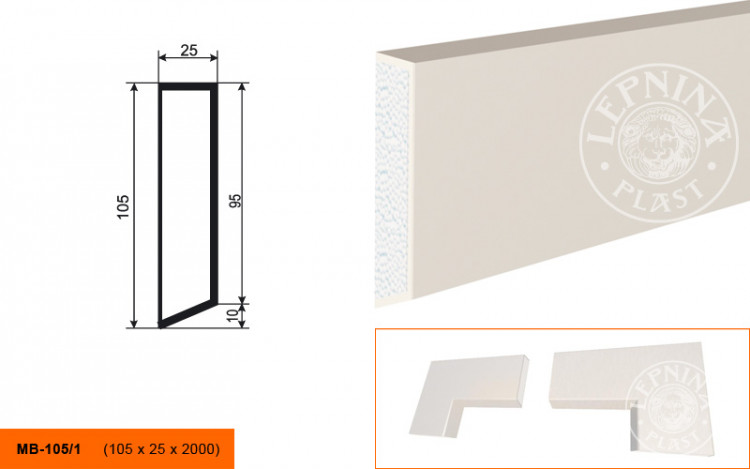 Молдинг Lepninaplast МВ-105/1
