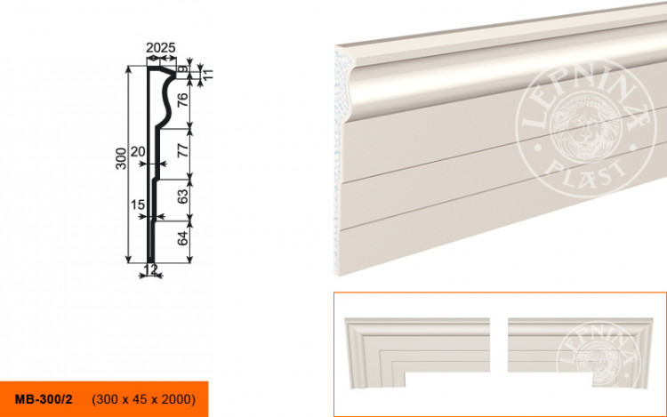 Молдинг Lepninaplast МВ-300/2