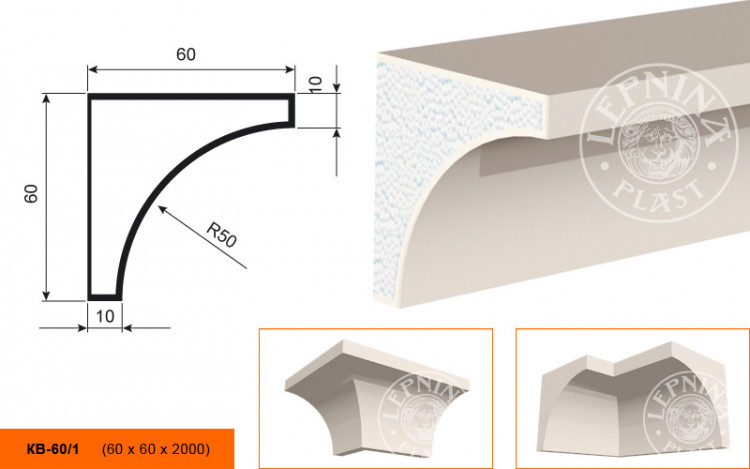 Карниз Lepninaplast КВ-60/1
