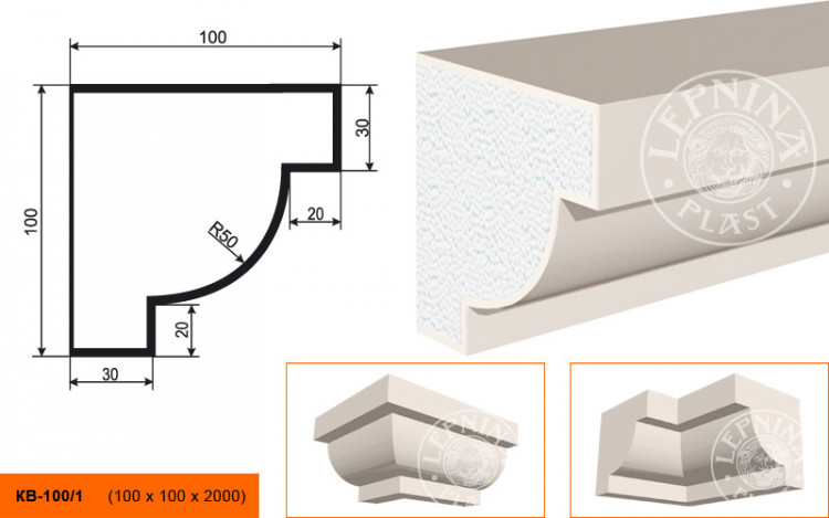 Карниз Lepninaplast КВ-100/1